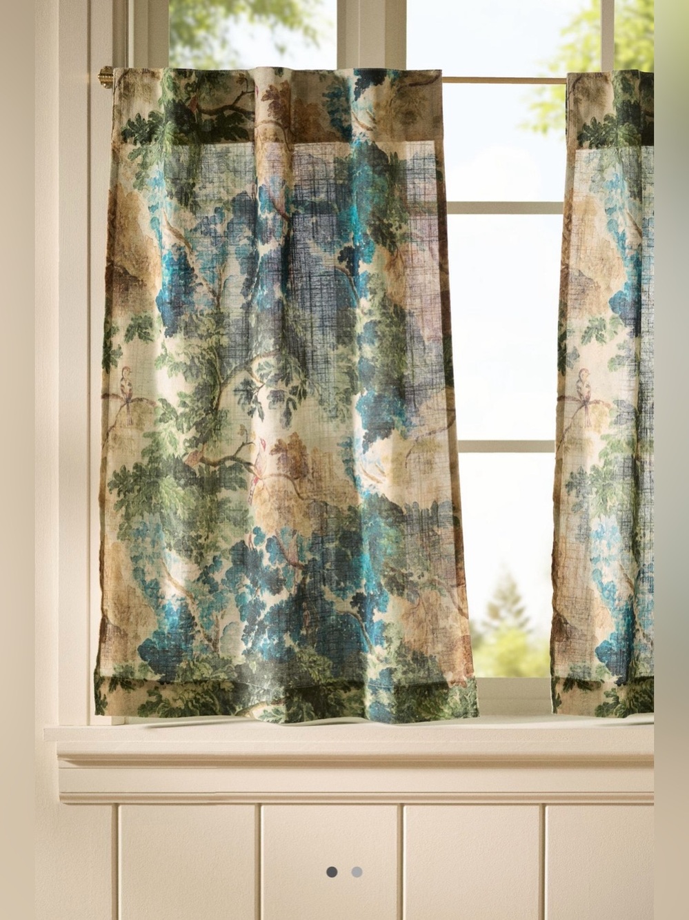 Anthropologie Judarn Printed Cotton Café Curtains, Set of 2